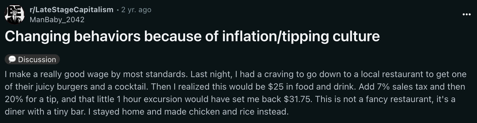 Tipping and inflation Reddit rant